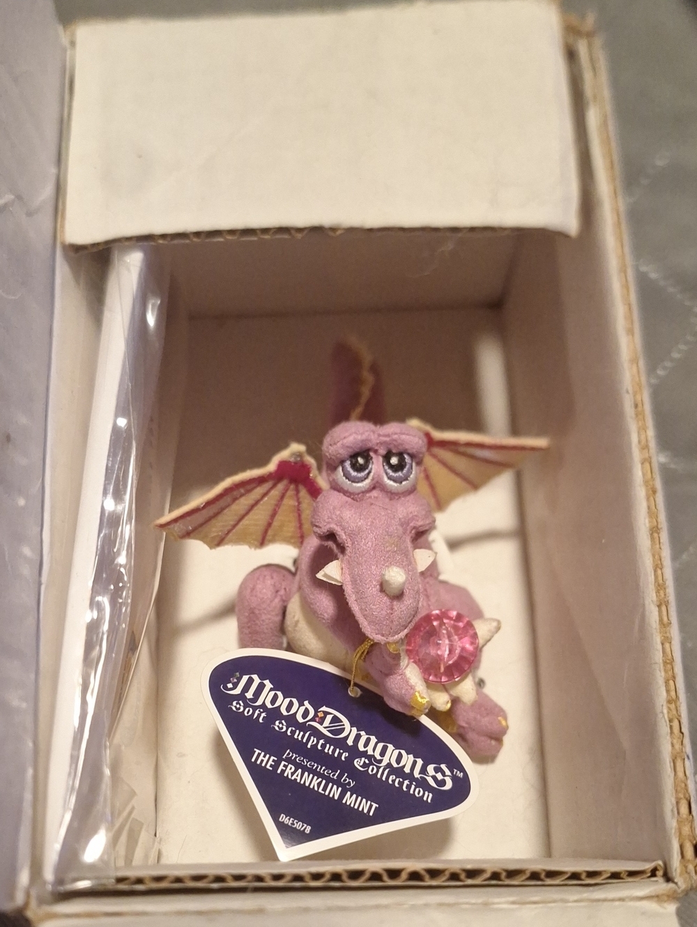 Set Of 3 Mood Dragons By Franklin Mint In Velvet - Vintage - Guilty Flirty Huffy